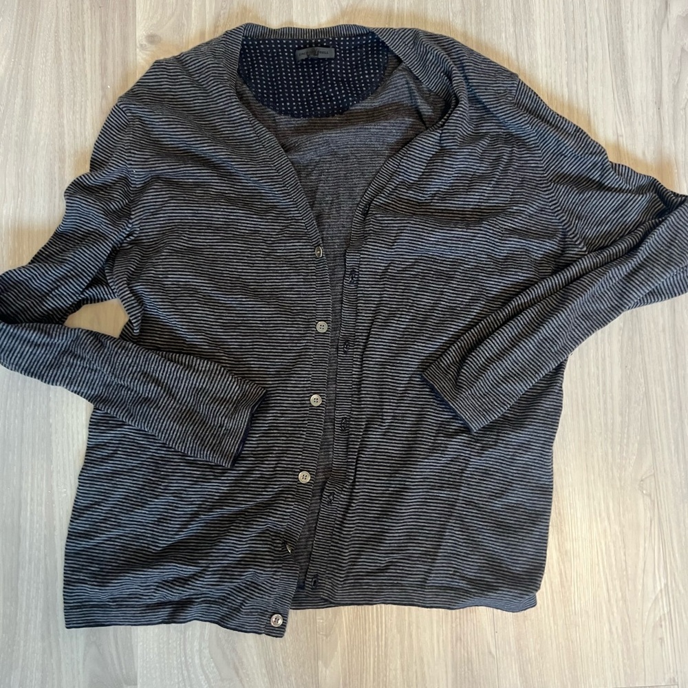 Zachary Prell Black and Gray Cardigan Sweater